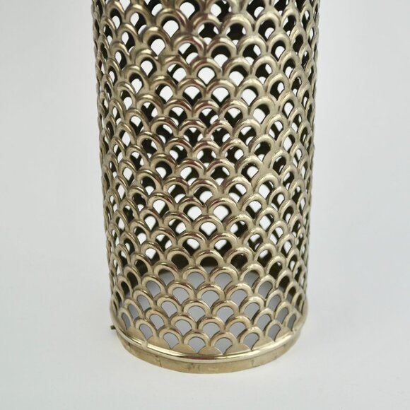 Silverplate Vintage Embossed Silver Candle Lantern MISSING BASE - Picture 7 of 8